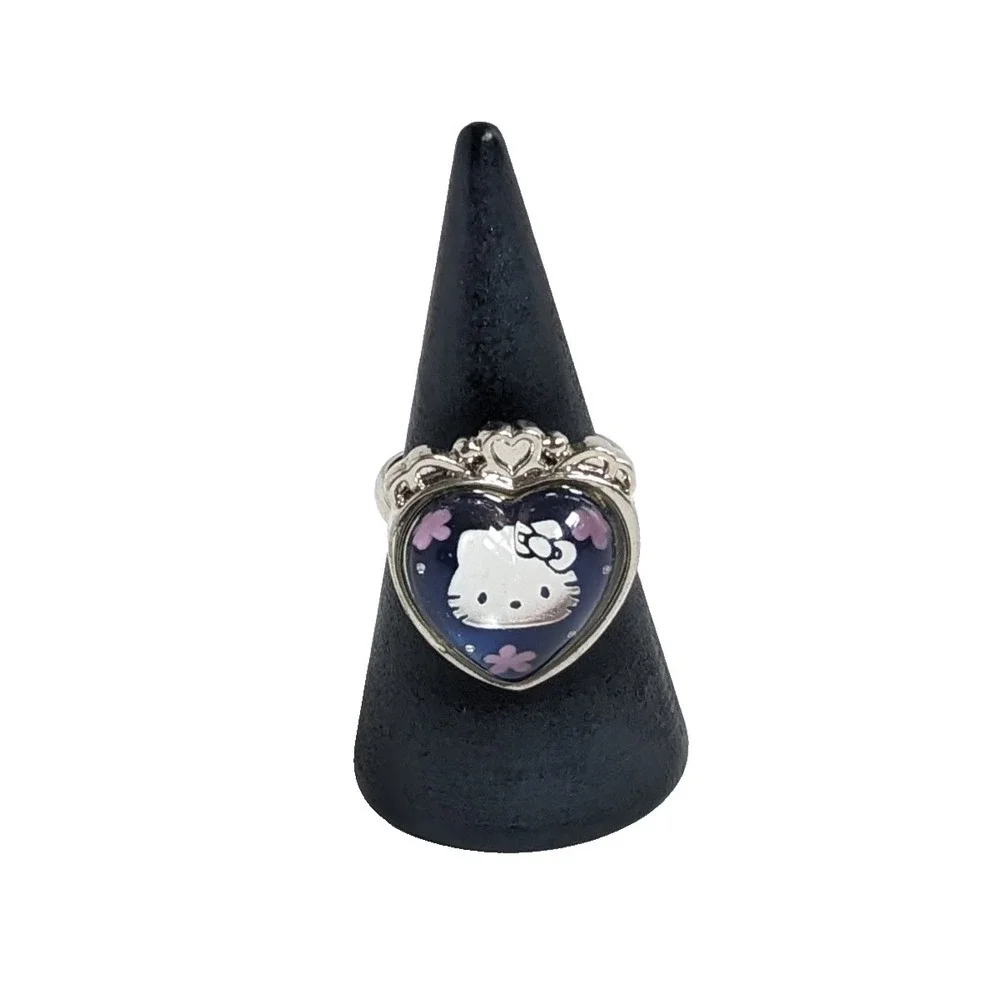 Hello Kitty Mood Ring Adjustable Heart Ring Sanrio 2011 Color Changing Kawaii